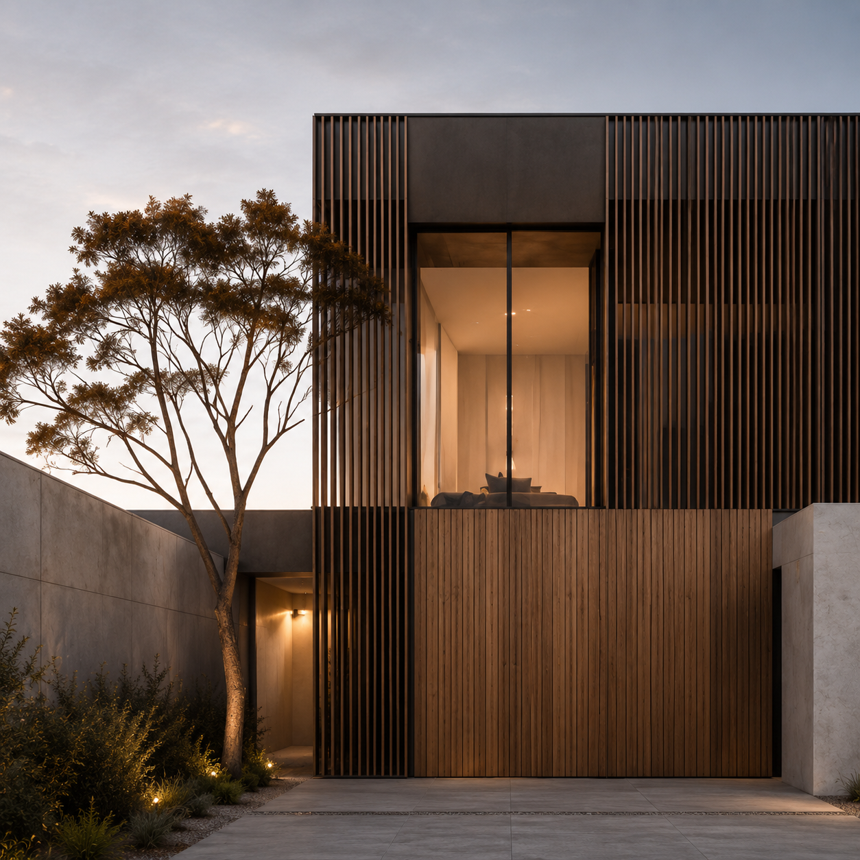 Pine Ridge Retreat dark modern exterior