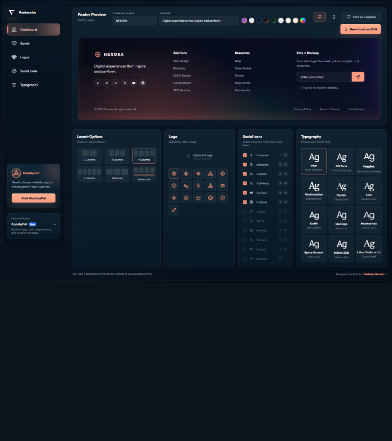 Footerator screenshot thumbnail
