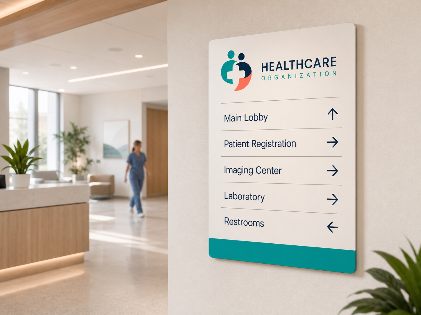 Human Connection healthcare environmental signage mockup