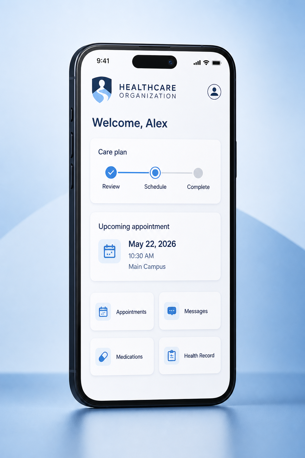 Clear Path patient care mobile application mockup
