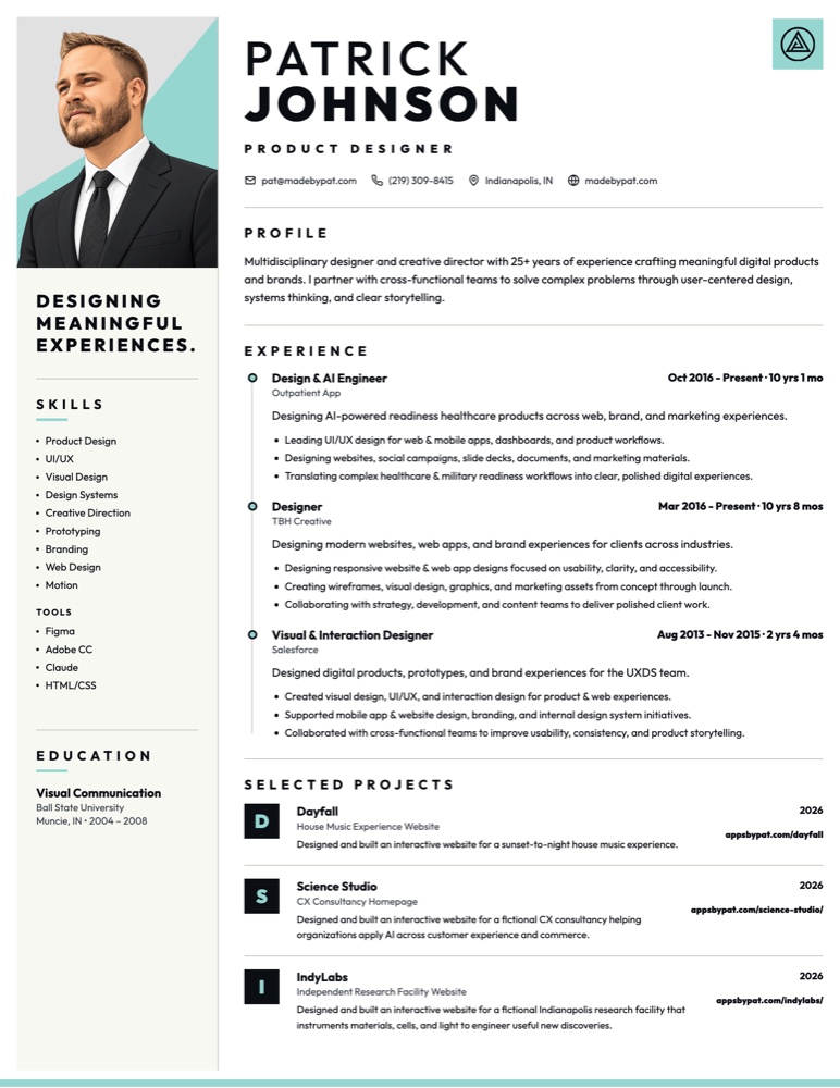 Modern Bold resume style
